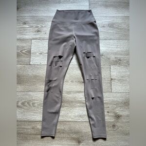 ALO YOGA RIPPED WARRIOR HIGH RISE STRETCH LEGGINGS SMALL